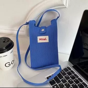 Однотонная сумка для мобильного телефона в стиле Dopamine, вязаная сумка через плечо для женщин, мини-сумка для девочек белый