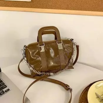 Однотонная сумка из искусственной кожи для женщин, элегантные сумки через плечо для женщин, простые в использовании, для поездок на работу и для молодежи