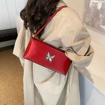 Однотонная сумка из искусственной кожи для женщин, квадратная молния, изысканная сумка через плечо, модные аксессуары