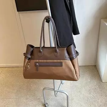 Однотонная сумка из искусственной кожи на молнии для женщин, универсальная модная сумка через плечо, плавная в движении, минималистичная сумка