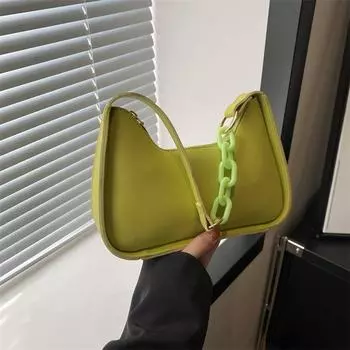 Однотонная текстура, простая и модная сумка через плечо 2024 года, летняя новая повседневная сумка в иностранном стиле, корейская версия, сумка под мышкой, прилив чёрный