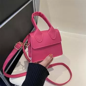 Однотонная текстура простая сумочка мини-сумочка 2024 весна новая корейская версия модная сумка-мессенджер рот красный конверт белый