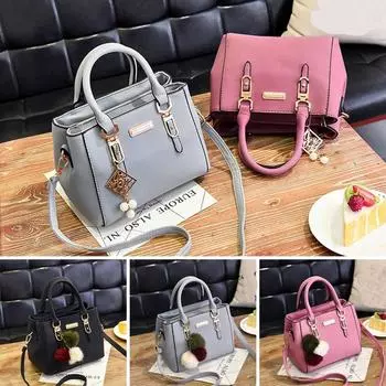 Однотонная тисненая сумка через плечо из искусственной кожи, женские сумки, простая женская сумка-мессенджер светло-серый