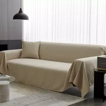 Однотонная ткань для чехла на диван из синели на все сезоны, утолщенное нескользящее полотенце для дивана, простота, ткань с полной оберткой, диванное полотенце 90x90cm 1pcs