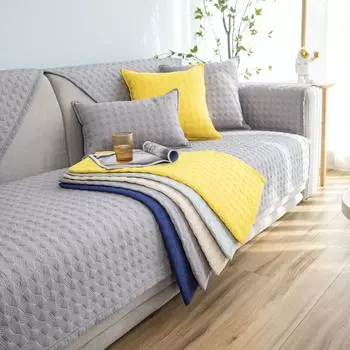 Однотонная ткань из чистого хлопка. Нескользящая диванная подушка для рукоделия. Четыре сезона. Универсальное простое полотенце для дивана. Чехол. Ткань для чехла на подушку на спинку. 70*70cm