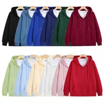 Однотонная толстовка с капюшоном на молнии, кардиган, куртка, свободная толстовка с капюшоном, командная форма, рабочая рекламная толстовка с капюшоном, пальто XS белый