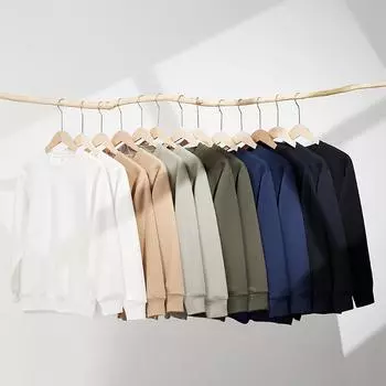 Однотонная толстовка с круглым вырезом и добавлением бархата для тепла и свободного кроя, утягивающая куртка, топ с длинными рукавами S