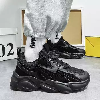 Однотонная универсальная обувь для пар на толстой подошве. Износостойкая и удлиняющая мужская обувь. Летняя дышащая женская обувь с сеткой. 35 бежевый