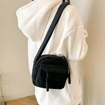 Однотонная вельветовая женская сумка, модная сумка в стиле ретро, кампус, сумка через плечо на одно плечо, упаковка