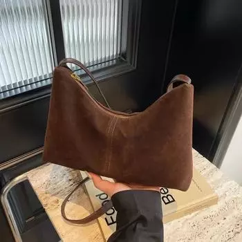 Однотонная винтажная сумка на плечо с застежкой-молнией и нитками для шитья, базовая стильная молодежная сумка для женщин, повседневная сумка через плечо чёрный