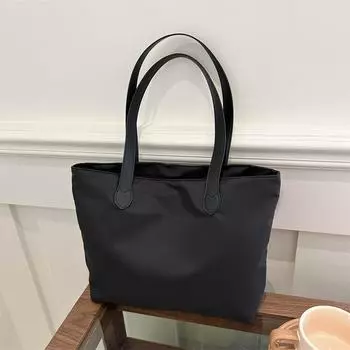 Однотонная вместительная рабочая сумка 2025 года, универсальная сумка для отдыха, сумка-тоут чёрный