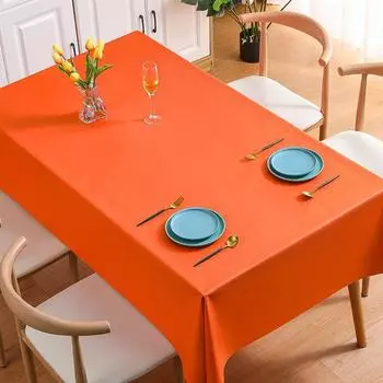 Однотонная водонепроницаемая и маслоотталкивающая скатерть, защищающая от ожогов и не требующая глажки, прямоугольная скатерть для кофейного столика, обеденного стола 140*140cm