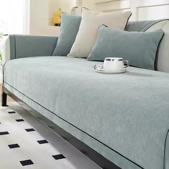 Однотонная водонепроницаемая подушка для дивана из шенилла на все времена года, простое полотенце для дивана, противоскользящая подушка в скандинавском стиле 70*70cm