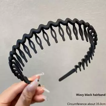 Однотонная волнистая повязка на голову для девочки, женщины, лето, для умывания лица, спортивная повязка для волос, повязки на голову, нескользящие резинки для волос для женщин, аксессуары