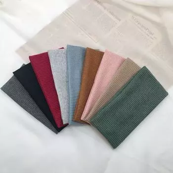 Однотонная вязаная повязка на голову, эластичная повязка для волос, спортивная повязка на голову для фитнеса, аксессуары для волос