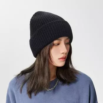 Однотонная вязаная шерстяная шапка-мешок для детей, осенне-зимняя, универсальная, теплая, холодная, мужская шапка-мешок average size жёлтый