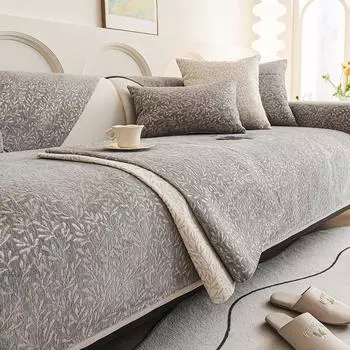 Однотонная высококачественная диванная подушка Four Seasons Универсальная нескользящая подушка для сиденья Кожаный чехол для дивана Полностью покрытая тканью 70*70cm