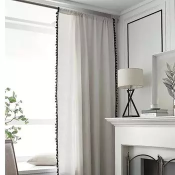 Однотонная занавеска из хлопка и льна в японском стиле: Солнцезащитная ткань для гостиной, спальни, кухни, эркера Custom Size (by Sqm)