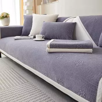 Однотонная жаккардовая диванная подушка из синели, универсальная подушка на четыре сезона, простота, полный чехол для дивана, новый нескользящий чехол 30x50cm pillowcase оранжевый