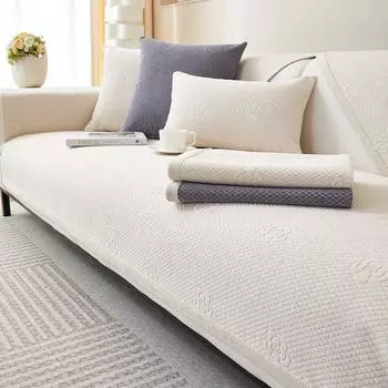 Однотонная жаккардовая диванная подушка из синели, универсальная подушка на четыре сезона, простота, полный чехол для дивана, новый нескользящий чехол 70x70cm 1pcs