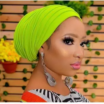 Однотонная женская плиссированная шляпа-тюрбан красный