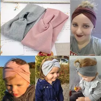 Однотонная женская повязка на голову для девочек, скрученная эластичная резинка для волос, аксессуары для волос, детские повязки на голову чёрный