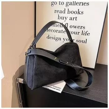 Однотонная женская сумка через плечо из искусственной замши на молнии, сумка Boston, большая вместимость, простая и элегантная, высокое качество, новый стиль