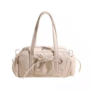 Однотонная женская сумка через плечо из ПУ, большая вместимость, универсальная и элегантная, новый стиль