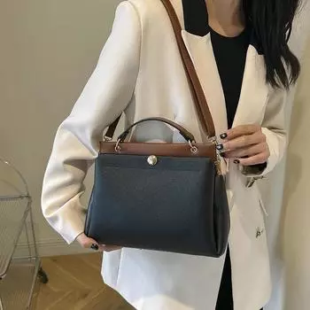 Однотонная женская сумка через плечо с внутренней молнией, квадратные сумки, строчка, высокое качество, мода