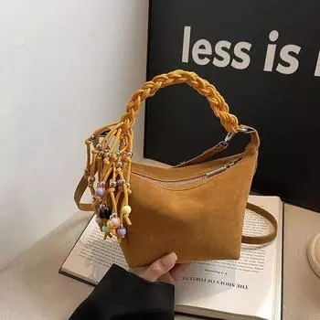 Однотонная женская сумка через плечо с застежкой-молнией, большая вместимость, ретро, повседневная, через плечо