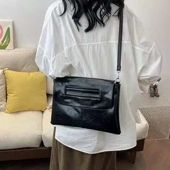 Однотонная женская сумка на одно плечо, модная сумка-конверт, сумка на запястье, сумка-мессенджер для поездок на работу (30cm<Max Length<50cm)