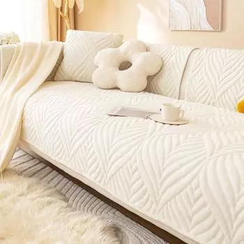 Однотонная зимняя подушка для дивана, зимняя утолщенная плюшевая противоскользящая подушка для сиденья, новый чехол для дивана, ткань, полотенце на спинке 70*70cm