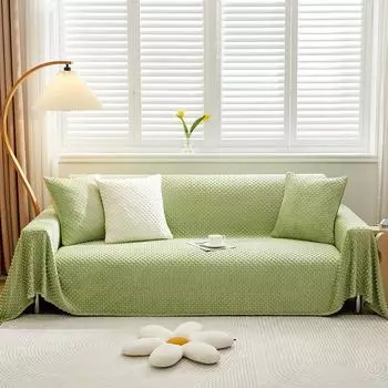 Однотонное диванное полотенце из молочного волокна, ткань с полным покрытием, утолщенное цельное свежее простое двухстороннее одеяло, комбинация против царапин 180*130cm