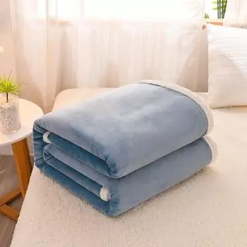 Однотонное молочное флисовое одеяло с ворсом, толстое дышащее современное и простое одеяло, подходящее для всех сезонов 100x150cm серый