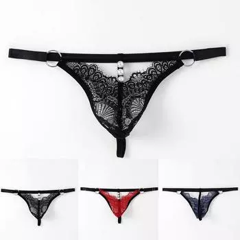 Однотонное нижнее белье Спандекс Стринги Трусы 1шт Трусы