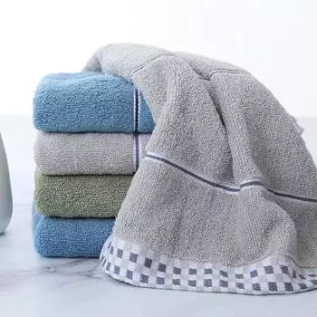 Однотонное полотенце из чистого хлопка, утолщенное впитывающее полотенце, быстро впитывающее, мягкое, быстросохнущее, домашнее полотенце для лица, утолщенное полотенце для лица