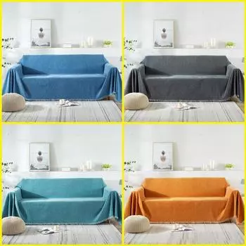 Однотонное синельное диванное полотенце, универсальный чехол на четыре сезона, все включено, чехол для дивана с защитой от кошачьих царапин, чехол для дивана для гостиной, пыль 180x90cm 1pcs оранжевый