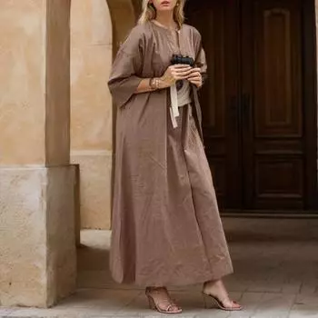 Однотонное свободное повседневное платье больших размеров M чёрный