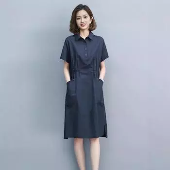 Однотонное свободное повседневное платье для похудения с утягивающей талией для женщин больших размеров для мам S