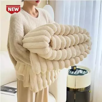 Однотонное утолщенное широкополосное многофункциональное одеяло, можно использовать как простыню, одеяло для сна, одеяло для домашних животных. 120x200cm белый