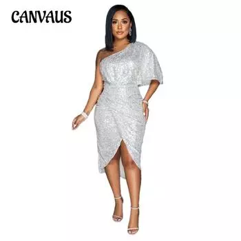 Однотонное вечернее платье с пайетками без бретелек сексуальное элегантное женское платье со средней талией S красный