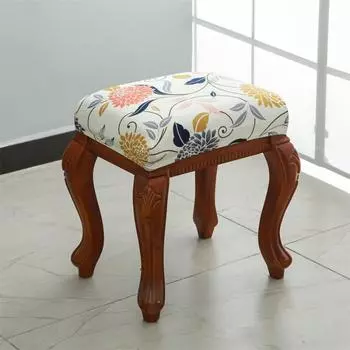 Однотонные эластичные чехлы для стульев из жаккарда, защитные чехлы для сидений в спальню, чехлы для квадратных стульев, пыленепроницаемые съемные чехлы для стульев белый