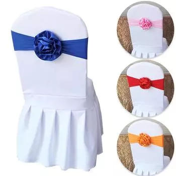 Однотонные атласные ленты для спинок стульев, цветочные ленты, изящные свадебные украшения для стульев, банты, реквизит для отелей, эластичные ленты для банкетных стульев 10-100 шт. 10 pcs