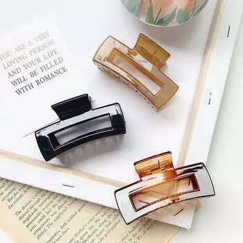 Однотонные аксессуары для волос Пластиковые зажимы для купания Зажимы для волос Зажимы для волос Держатель для хвоста Зажим для волос кофейный