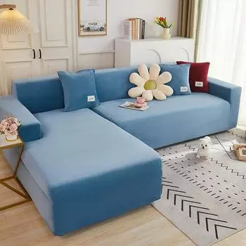 Однотонные бархатные чехлы на диванные подушки для домашних животных, защита детской мебели, чехлы для диванов для гостиной, эластичный чехол