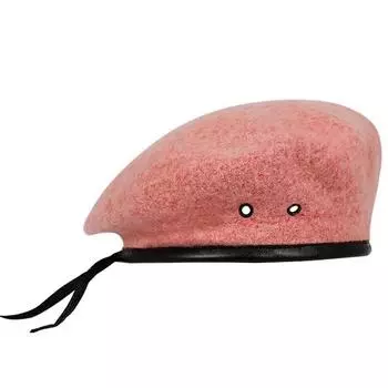 Однотонные береты стильные простые шерстяные мужские уличные дышащие солдатские тренировочные шапки головные уборы для шопинга pink