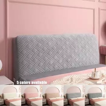 Однотонные чехлы на изголовье кровати, утолщенные бархатные плюшевые чехлы для домашнего изголовья кровати, защита от пыли, защита изголовья кровати для отеля, спальни, King Queen W100 x H70cm A