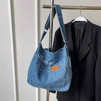 Однотонные джинсовые многофункциональные женские сумки через плечо на молнии, горячая распродажа, модная индивидуальная сумка через плечо