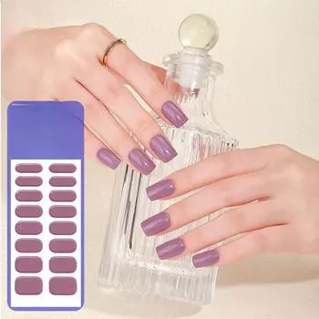 Однотонные гелевые наклейки для ногтей, полуотвержденные гелевые наклейки для ногтей, наклейки для выпечки ламп BSG-0296