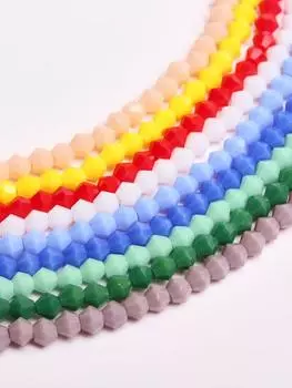 Однотонные головные уборы, модные хрустальные стеклянные браслеты, 1 нить, изготовление украшений, декоративные серьги, брелок 4 мм, сделай сам, заостренные бусины, аксессуары ручной работы